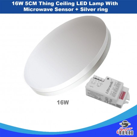 16W 5cm Thin LED Ceiling Lamp 6000K, AC110-240 V with Microwave sensor