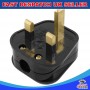 3A/ 5A/ 13A Black AC 250V 3P UK Plug Fused Power Outlet Rewiring Cord Adapter Connector