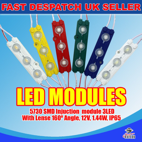 20 x 3 LED Green 5730 SMD Injection Module With Lense  IP65 LED Strip Light