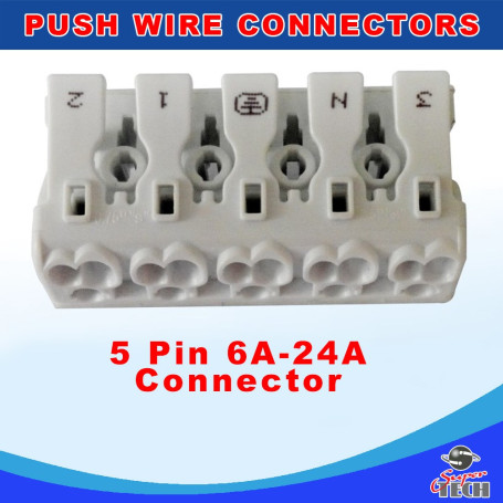10 x 5 Ways Quick Push Wire Cable Connector Wiring Terminal Block For Led Lighting 24A 220V