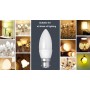 5W B22 LED Candle Bulb 6000K AC85-265V, PBT + Aluminum