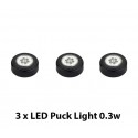 3 x Led Puck Light 0.3W each 4.5V 60 Angle 36LM 6pcs