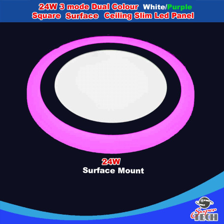 16W & 24W 3 Mode Dual Colour White/Blue Round Surface Mount Ceiling Led Panel