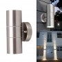 2x Stainless Steel Up Down GU10 IP44 Double Outdoor LED Lamp Wall Lights