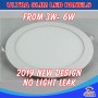 3W Warm White LED Recessed Round Ceiling Flat Panel Down Light With Driver