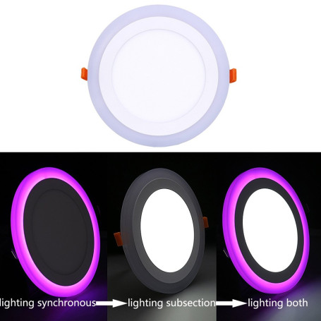 6/9/16&24W 3 mode Dual Colour White/Blue Round Recessed Ceiling Slim Led Panel