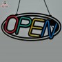 LED NEON SILICONE OPEN SIGN Oval Shape Board Shop Sign With Remote hanging kit