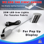 2 x 21W LED Silver Exhibition Display Arm Light Spot Trade Show Event + Clamp UK