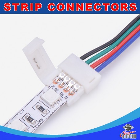 10mm 4pins RGB strip to power IP20 snap led strip connector