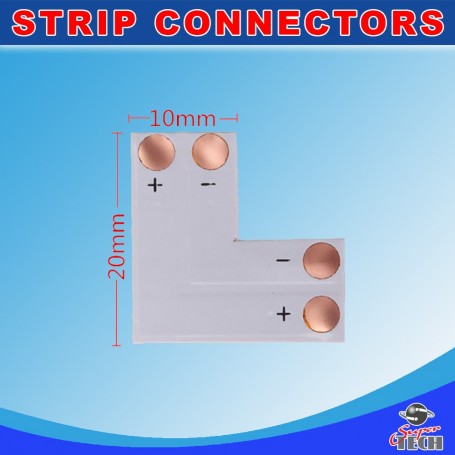 10 mm 2 pin L shape corner connector for IP20 10mm single color LED strip