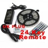 5 Meter RGB Roll LED Strip 5050 IP65, 24 Key Remote Controller, 5A/12V UK Plug Power Supply